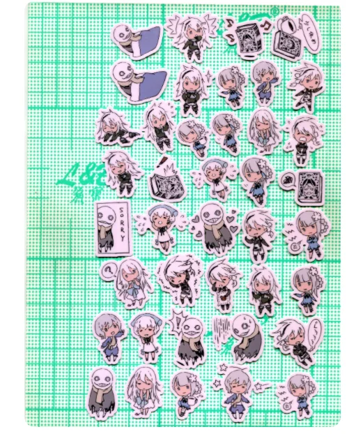 40 piezas YoRHa No. 2 PEGATINES AGROS DIY tipo B 3cm