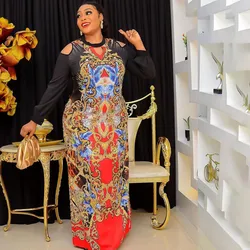 Dashiki African Print Dresses for Women 2025 New Fashion Ankara Plus Size Wedding Party Gowns Elegant Turkey Muslim Maxi Dress