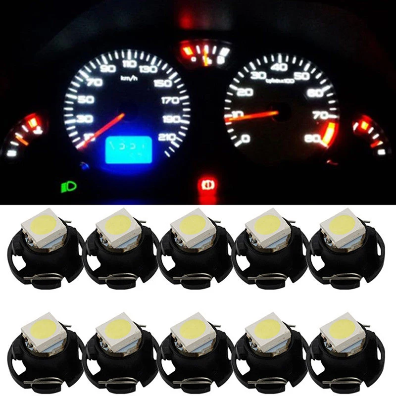 10Pcs T3 SMD Led Neo Wedge Car Dash Gauge Instrument Cluster Bulbs Light White