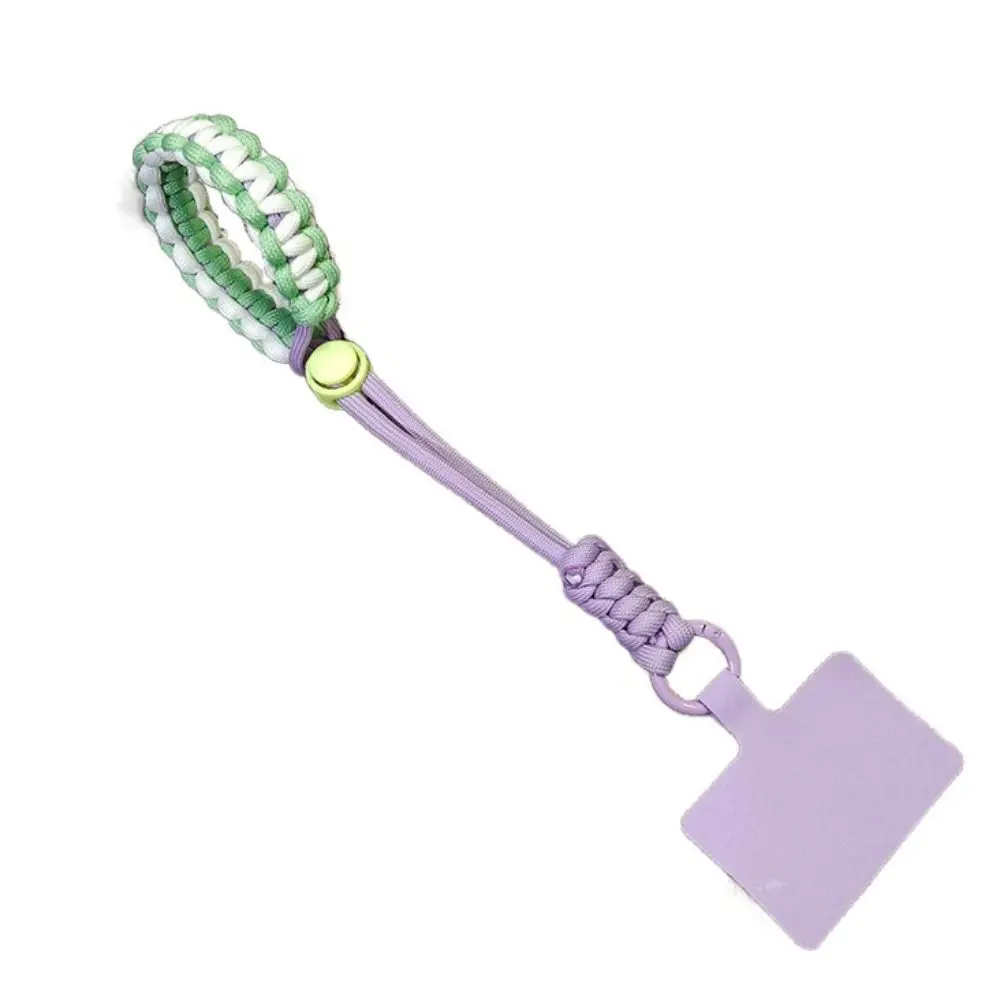 

Плетеный ремешок-держатель для телефона с защитой от потери, брелок для ключей с нашивкой, разноцветный плетеный шнурок для телефона, украшение для рюкзака