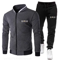 New Spring and Autumn Fashion Sweater Zipper Stand up Collar Sweater Coat Men's Casual BSS FLEXX APPAREL Checkered Cardigan Soli