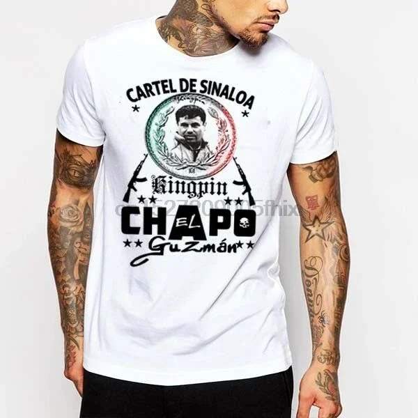 El Chapo Guzman T-Shirt Sinaloa Cartel Gangster Sicario Mexican Hitman Narco Tee