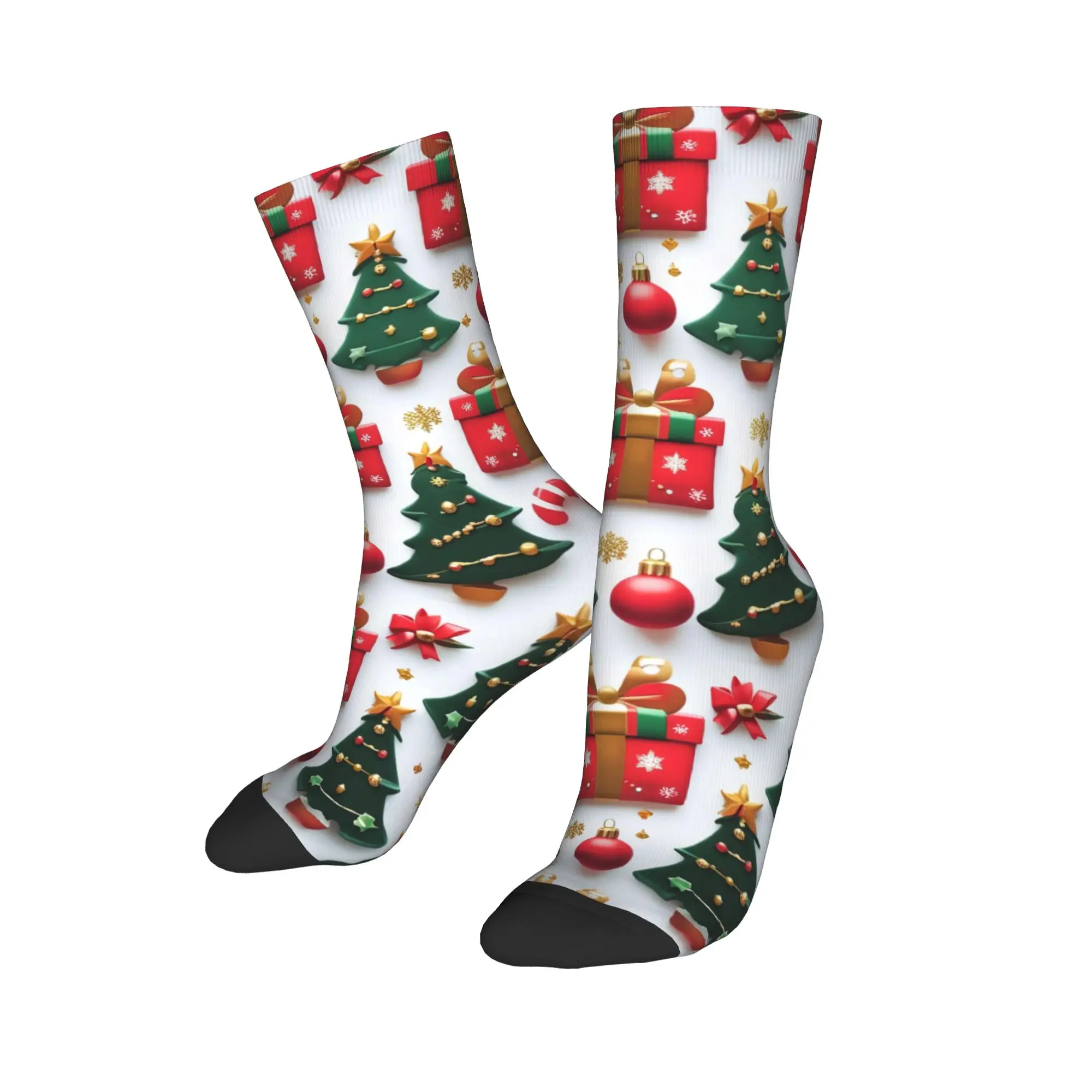 Calzini natalizi in pan di zenzero Calze divertenti Calzini da uomo unisex antiscivolo primaverili Calzini da ciclismo dal design di qualità
