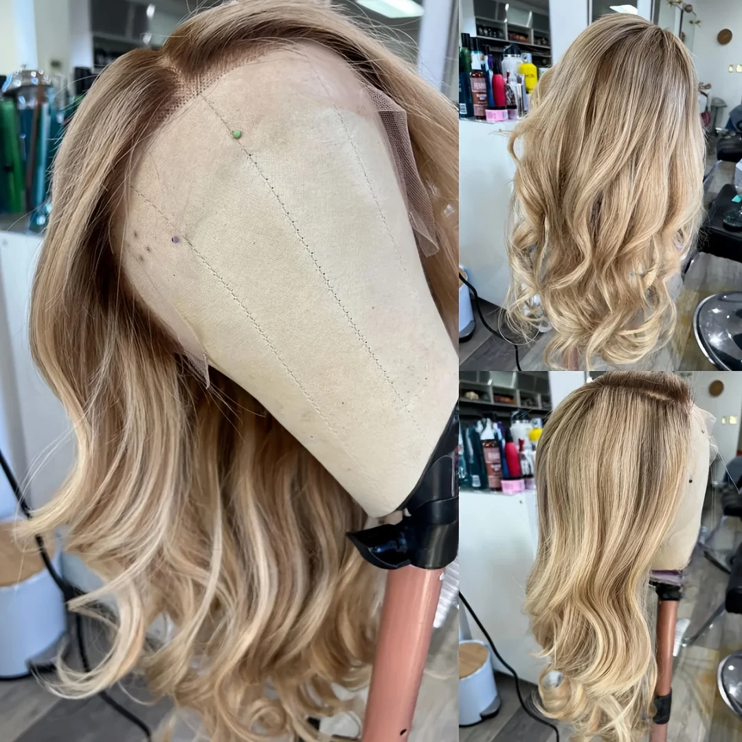14 Inch Highlight Blond Body Wave Wig, 150 Density