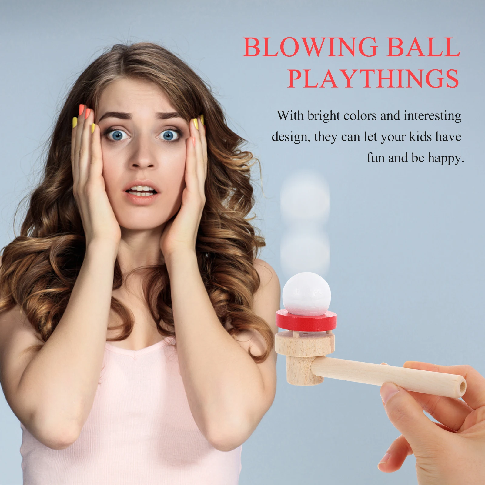 

Blow Ball Pipes Wooden Blower Kids Toys Floating Balls Breath Exercise Educational Playthings Balancing Game Indoor Outdoor Fun