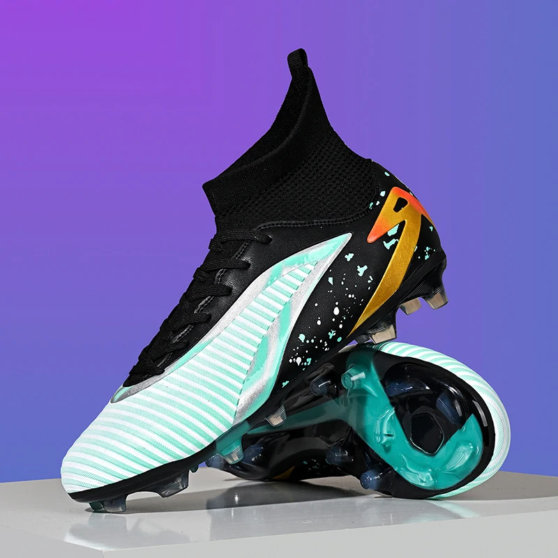 New Men Football Boots Sports Shoes Futsal High Ankle Soccer Shoes High-quality Indoor Non-Slip Outdoor Ultralight Non-Slip view 2