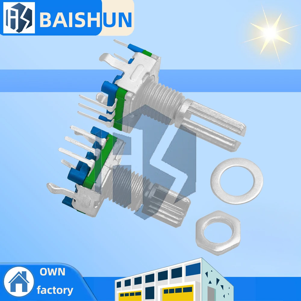 Encoder gecodeerde schakelaar/EC11/Audio digitale potentiometer met schakelaar vijf-pins handvat lengte 20 MM 15mm