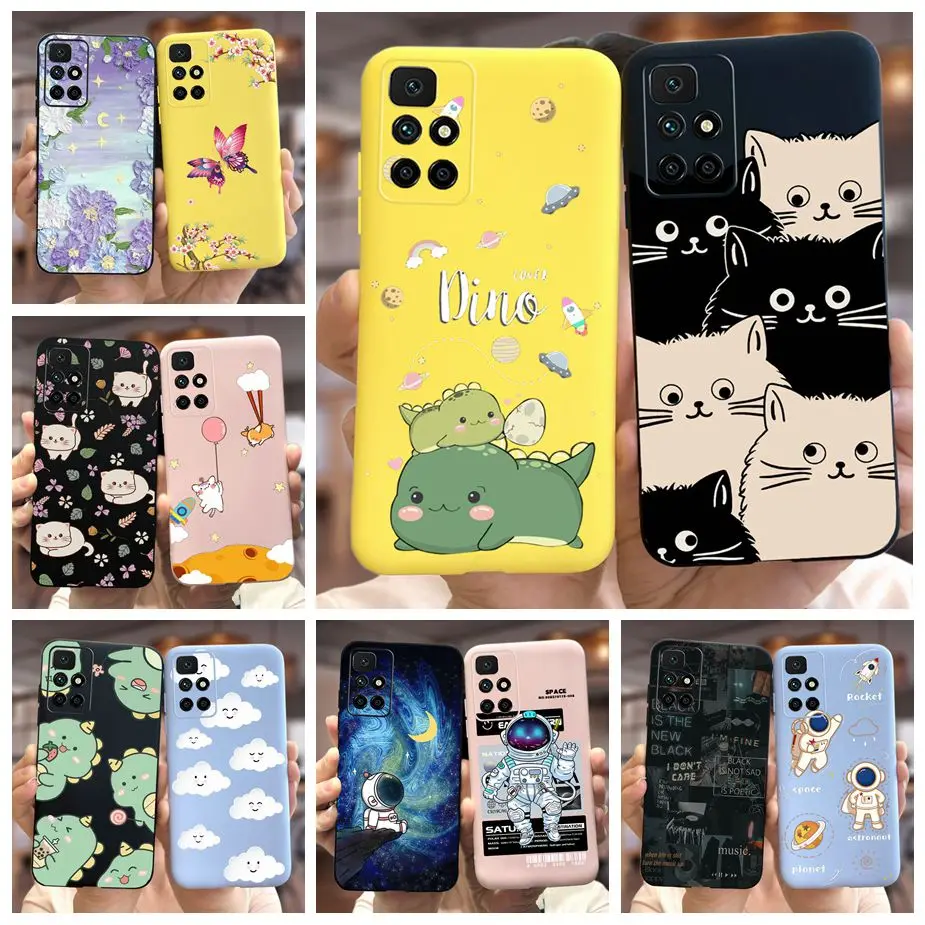 For Xiaomi Redmi 10 2022 Case Cute Dinosaur Cartoon Cover Soft TPU Phone Case For Redmi 10 Prime Redmi10 Back Cover 6.5\'\' Bumper