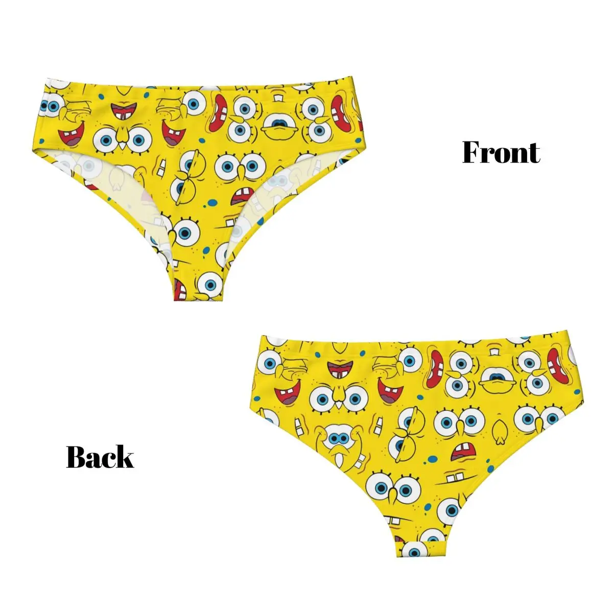 Cute SpongeBobed Kids Cartoon Anime Women Underwear Brief Full Coverage No Show High Waisted Ladies Panties