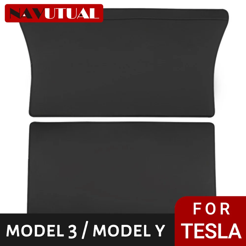 

Leather Trunk Mats For Tesla Model Y 3 Fully Surrounded Waterproof Non-Slip All Weather Liner Custom Exact Fit Car Interior