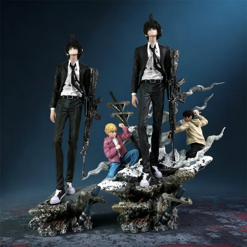 Anime Chainsaw Man Aki Hayakawa Gun Devil Form Figur Sammlerstück PVC-Modell Statue Desktop-Ornament Geschenk für Erwachsene Anime-Fans