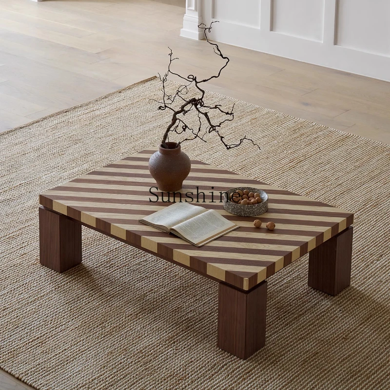 

Medieval creative striped square coffee table small household