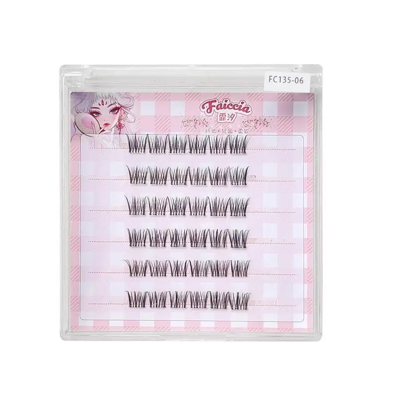 ธรรมชาติ Fairy Sunflower ขนตาปลอม DIY Self-Adhesive Eye Lashes Cluster Extension Fluffy การ์ตูนเครื่องสําอางค์แต่งหน้า