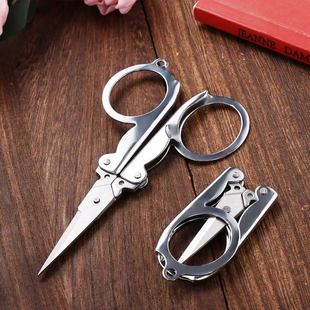 Office School Supplies Stainless Steel Pocket Foldable Mini Fishing Scissors Folding Scissors Small Scissors Embroidery