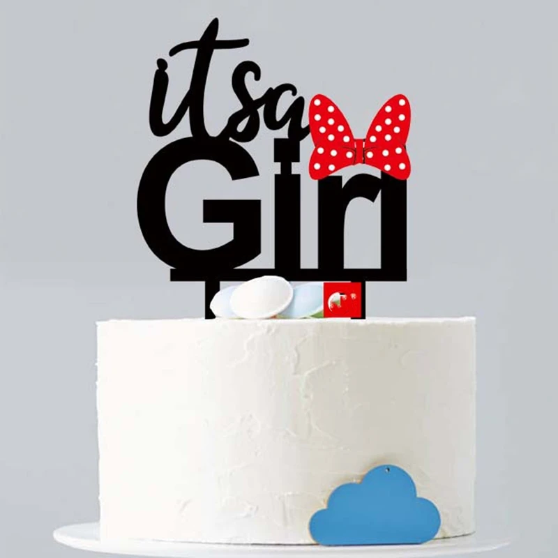 Ins Bow Acryl Happy Birthday Tortenaufsatz Schwarz Junge Mädchen Geburtstagstorten-Dekoration für Babyparty Kuchenbackzubehör Geschenk – Detail 3