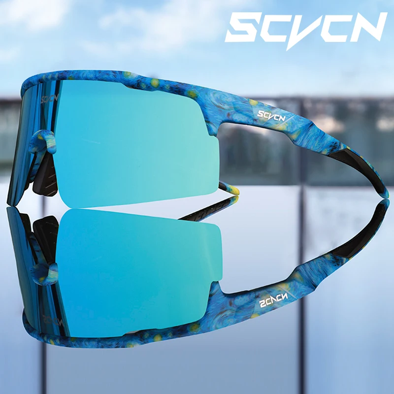 Scvcn Cycling Sunglasses Man Outdoor Running Windproof Goggles Woman Bicycle UV400 Road Bicycle Eyewear Mountain Bike Glasses