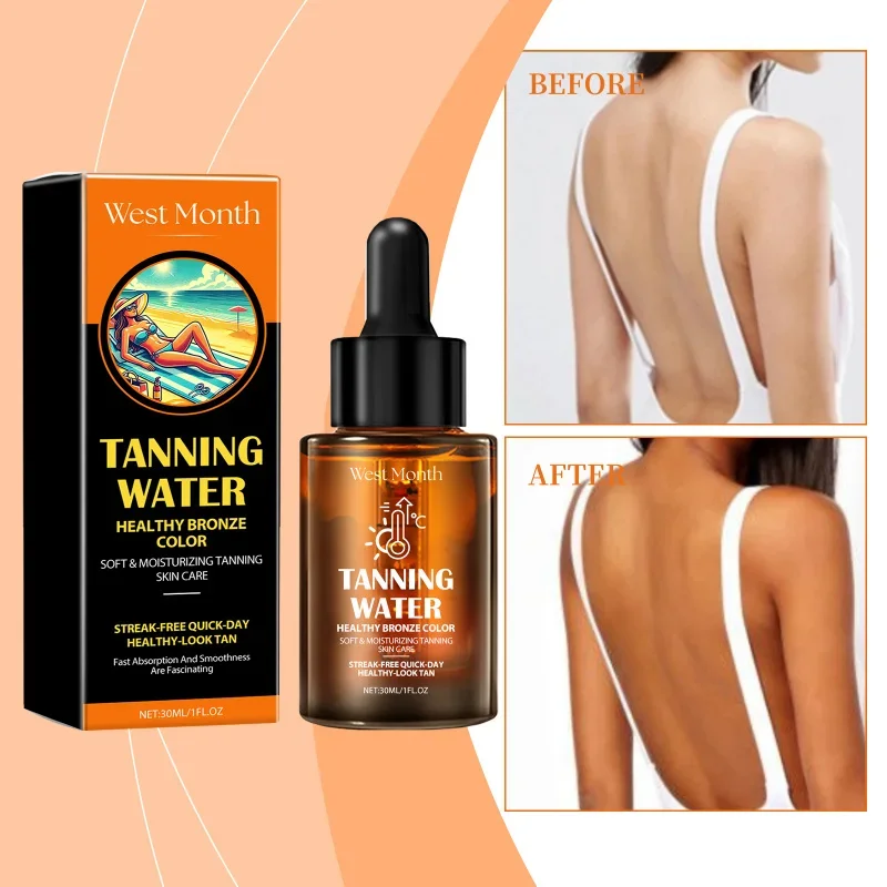 

Self-Tan Bronzing Serum - Outdoor Beach Tanning Wheat Bronze Skin, Adjustable Color Intensity Even Natural Glow for All Tones