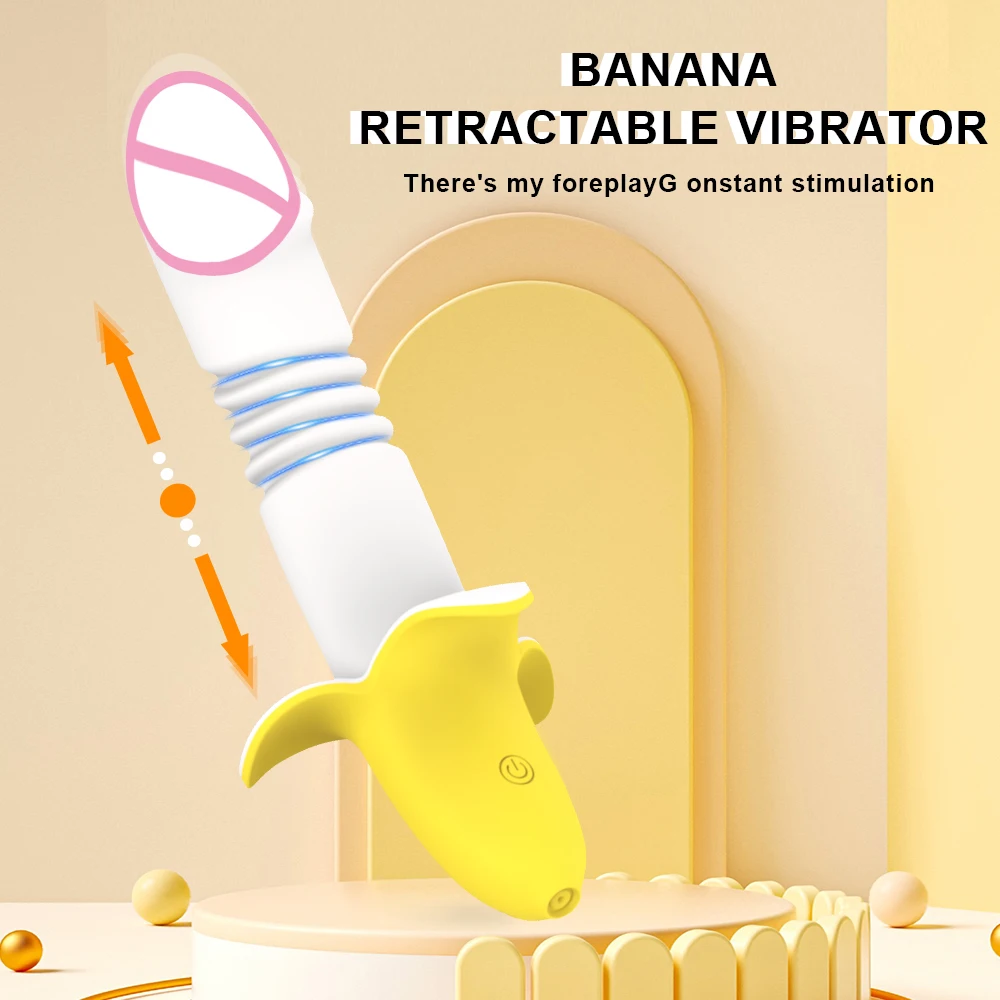 Bananas Powerful Telescopic Vibrator Female G Spot Clitoris Stimulator Vagin Massager Dildo Stick Masturbator Sex Toys For Women