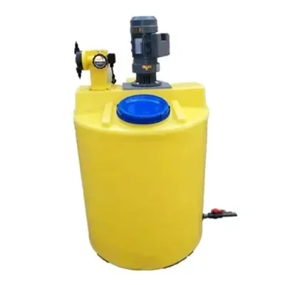 Automatic dosing device, acid-base neutralization, integrated dissolving mixing bucket with motor PAC PAM dosing box