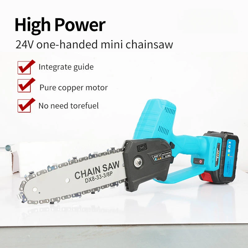 【Garden Essential】8 - Inch Cordless Brushless Chainsaw - High - Efficiency Power for Woodworking, Pruning! Auto - Oiling, Safety