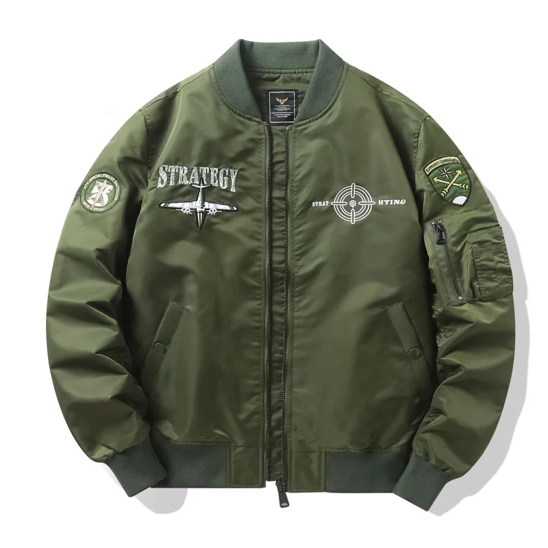 

Осенне-зимняя мужская куртка-бомбер High Street с вышивкой букв, мужская бейсбольная форма, пальто с длинным рукавом на молнии, мужская верхняя одежда-карго