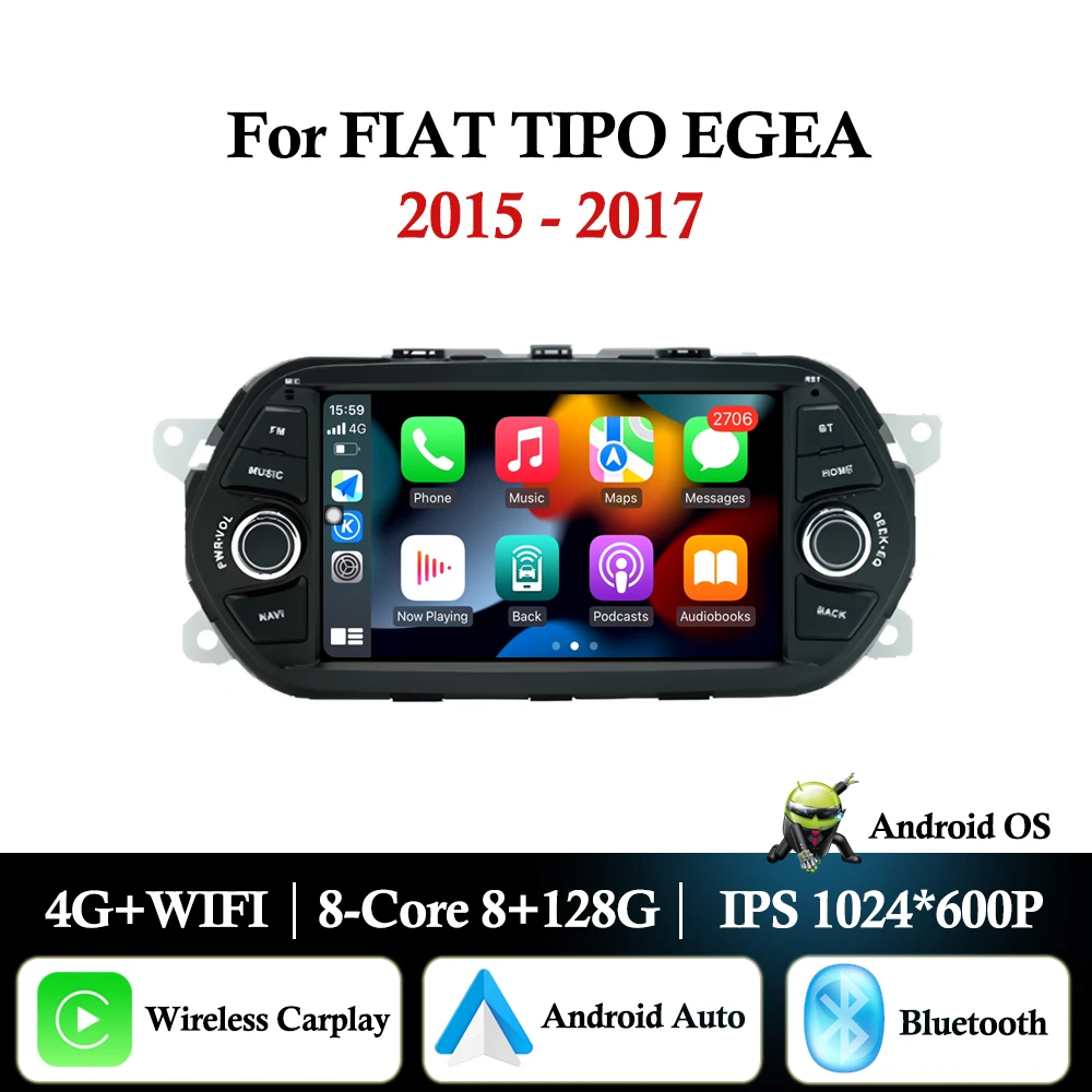 

7 inch For FIAT TIPO EGEA 2015 2016 2017 Android Auto Carplay Car Radio Multimedia Video Player BT WIFI GPS Navi DSP Stereo