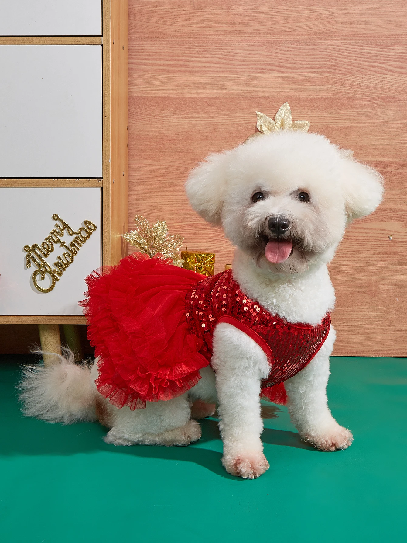 Dog Dress Girl Dog Sleeveless Clothes Sequin Pet Apparel Doggie Tutu with Tulle Cat Clothing Puppy Dresses Doggy Costume