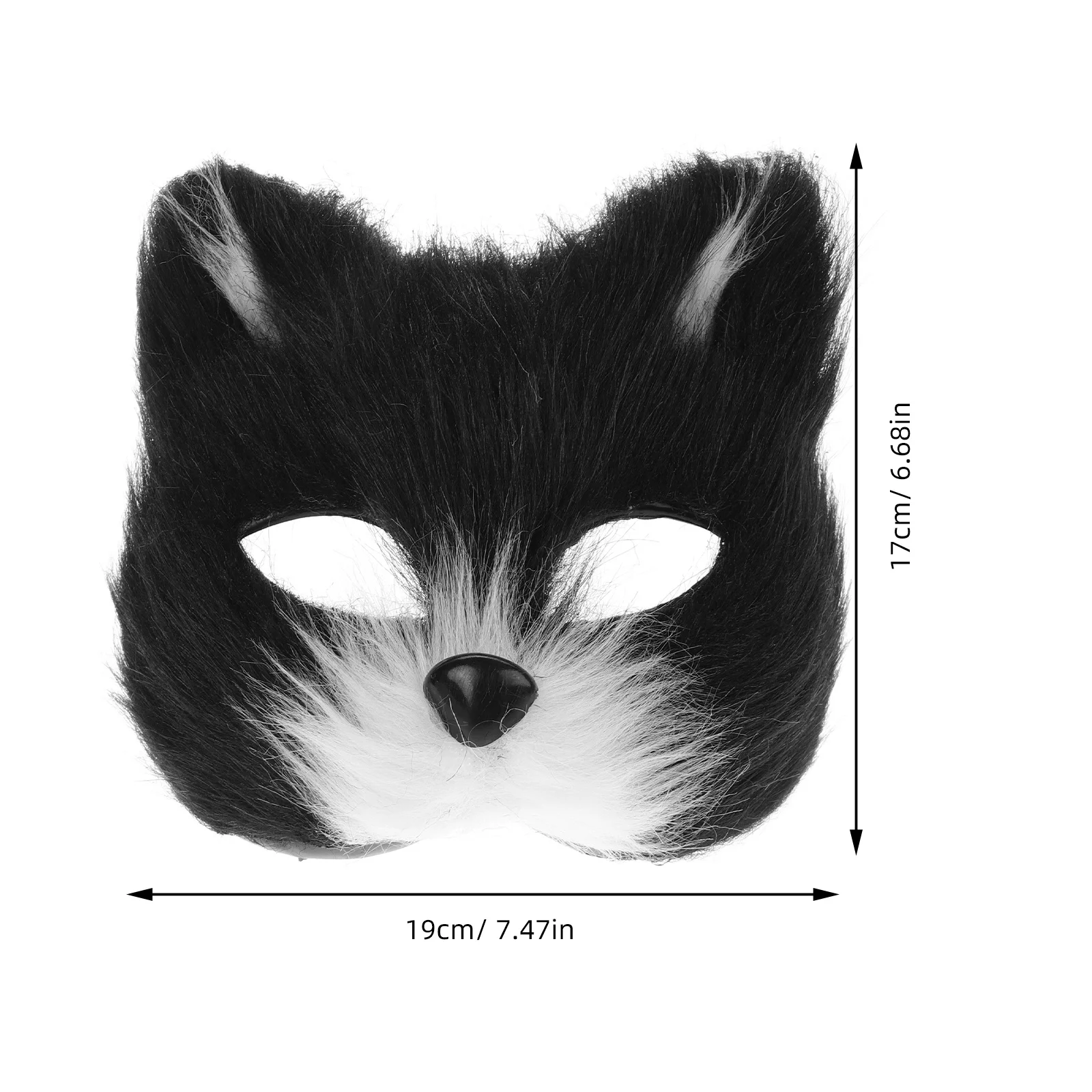 Maschere a mezza faccia Design animale Comodo leggero Halloween Cosplay Masquerade Maschera pelosa con orecchie Coda per adulti