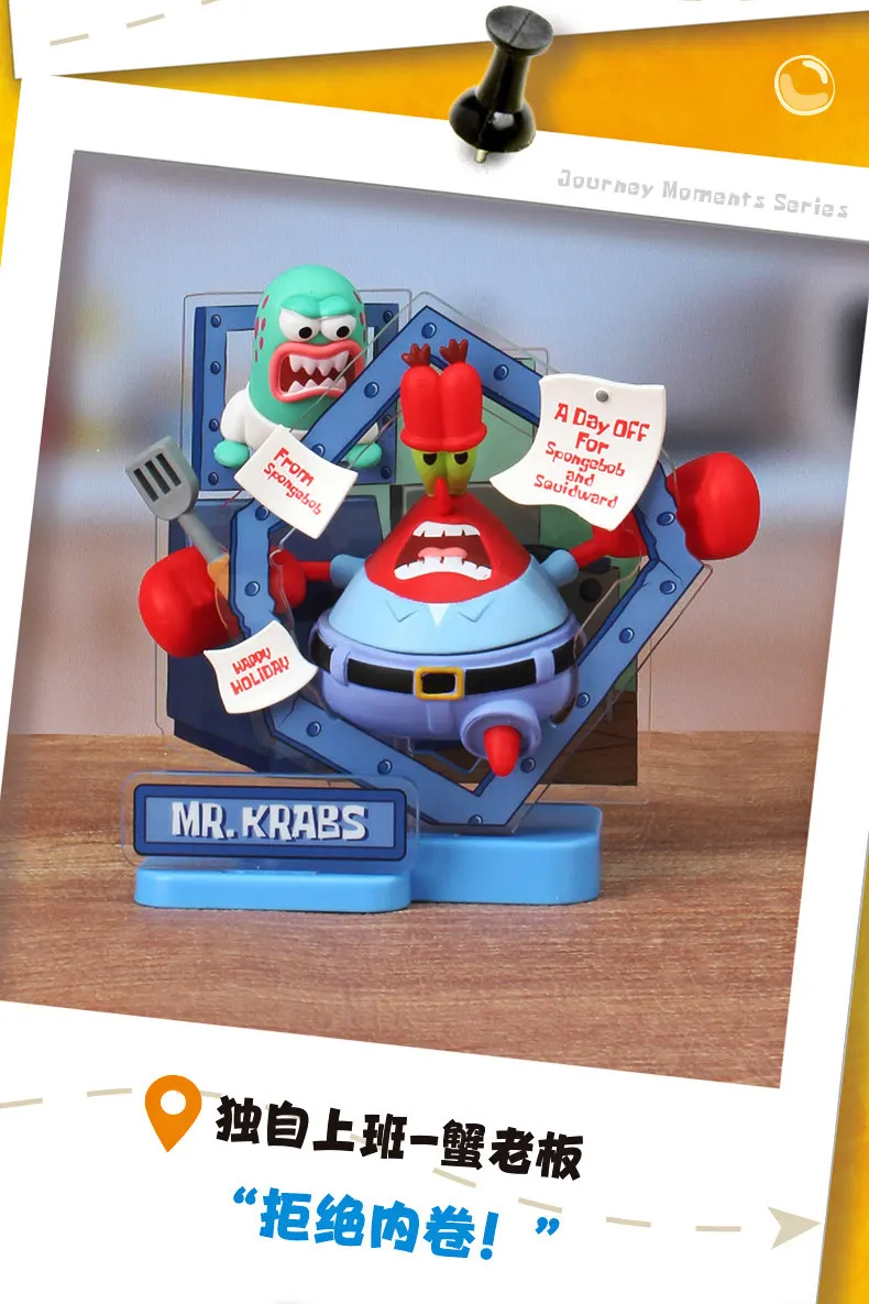 Anime Spongebob Patrick Star Squidward Quincy Tentacles Eugene H. Krabs Figur Reise-Momente Serie Blind Box Spielzeug – Detail 5