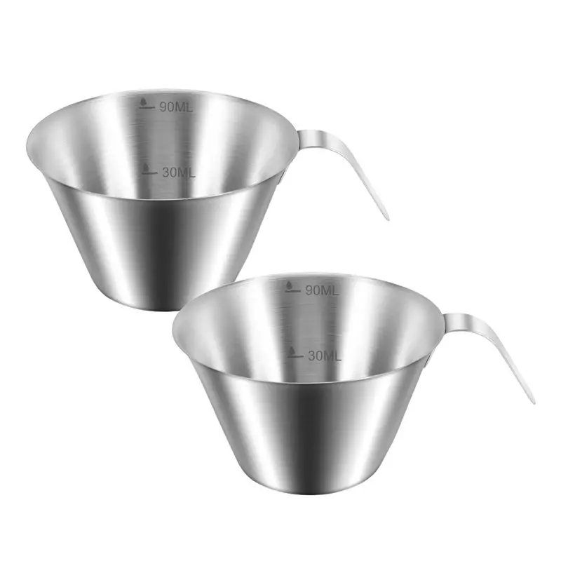 A76I-2 Pack Espresso Shot Cups 90Ml Espresso Measuring Cup With Handle For Coffee Espresso