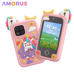 AMORUS New Kids Smart Phone Toys Cartoon Baby Mobile MP3 Player Digital Camera for Girls Boys Best Birthday Christmas Gifts
