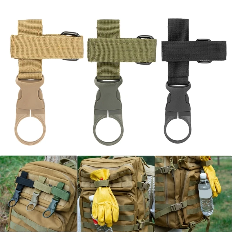 Hanging Bottle Buckle Clip Water Bottles Holder Keychains Belt Webbing Strap for Backpack Belt Outdoor Camping Traveling