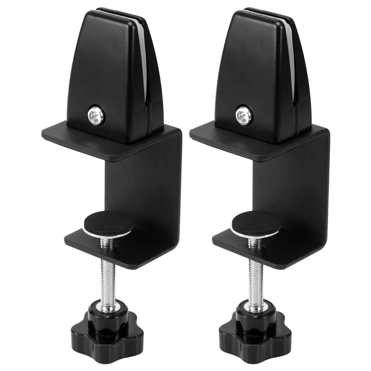 2 Pcs Office Desk Divider Clamp Privacy Screen Clip Holder Bracket Screen Baffle Clamp Partition for Table Clamp -Black