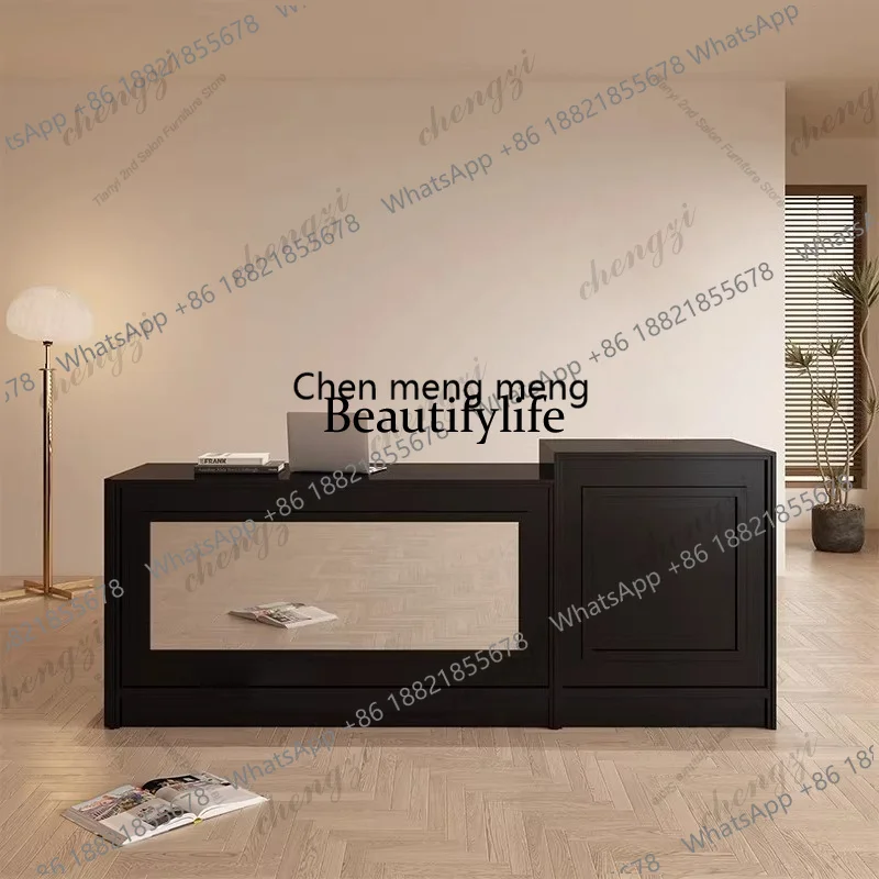 EE182 French Retro Cashier Counter Middle Island Cabinet Beauty Salon Cake Shop Clothing High-End Reception Desk Office Furnitur