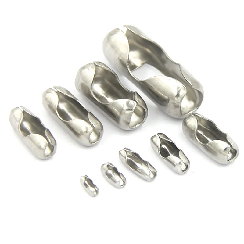20-50Pcs Stainless Steel Ball Chain Hooks Connectors Clasps 1.5/2/2.4/3.2/4/5/6/8/10mm Beads Chain Clasp Diy Jewelry Necklace