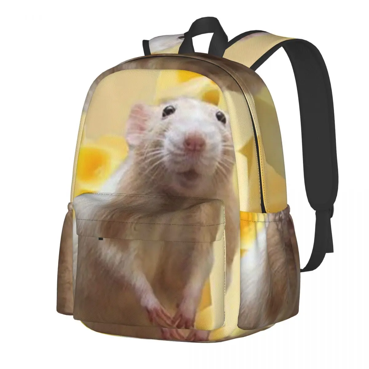Mochila para estudiantes con ratas, ratón, queso, Animal, mochila escolar, senderismo, viaje, mochila para hombres, mujeres, niños y niñas, mochila, bolsos de hombro