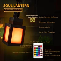 Pixel Style Night Light Portable Lantern Tabletop Ornament 16 Colors Lantern DIY Interior Decoration Festival Atmosphere Light 3