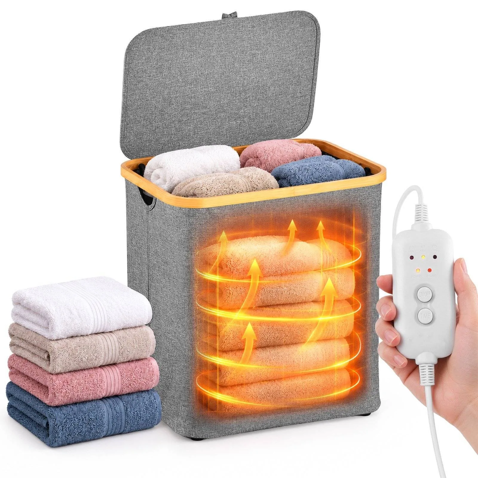 35L Foldable Towel Warmer Bucket - Large Capacity for Bathroom, Spa,20/40/60Mins