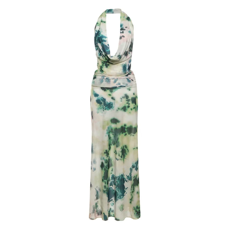 Robe de Bal Sexy à Dos auxpour Femme, Tenue de Soirée Longue à Imprimé Floral, Jupe de Plage et de Vacances, en Stock