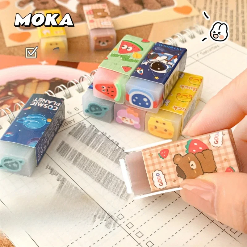 Gomme da cancellare in gelatina simpatico cartone animato da 10 pezzi: disegni vibranti di frutta, fiori e animali, a forma di cubo, gomme da cancellare per studenti e artisti