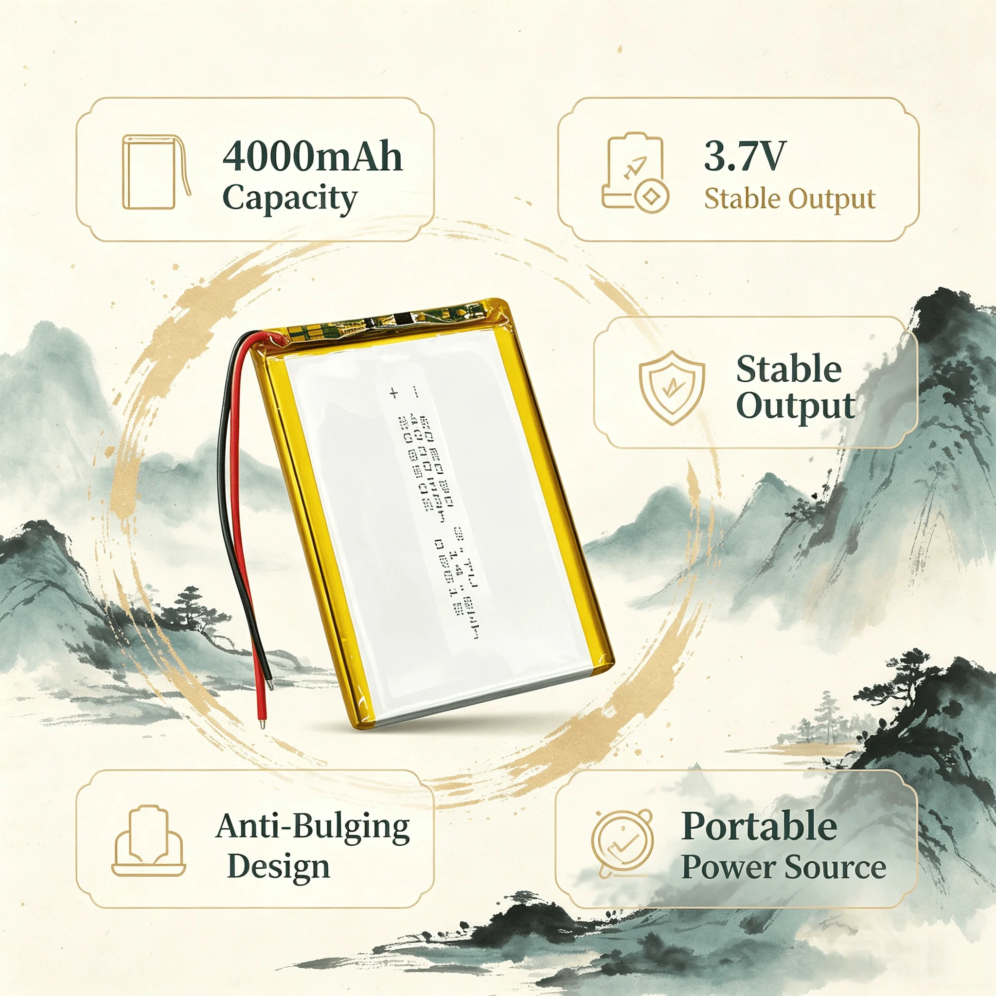 High Capacity 606090 3.7V 4000mAh Li‑Po Rechargeable Battery Anti‑Bulging For Tablet PC Power Bank Portable Electronics