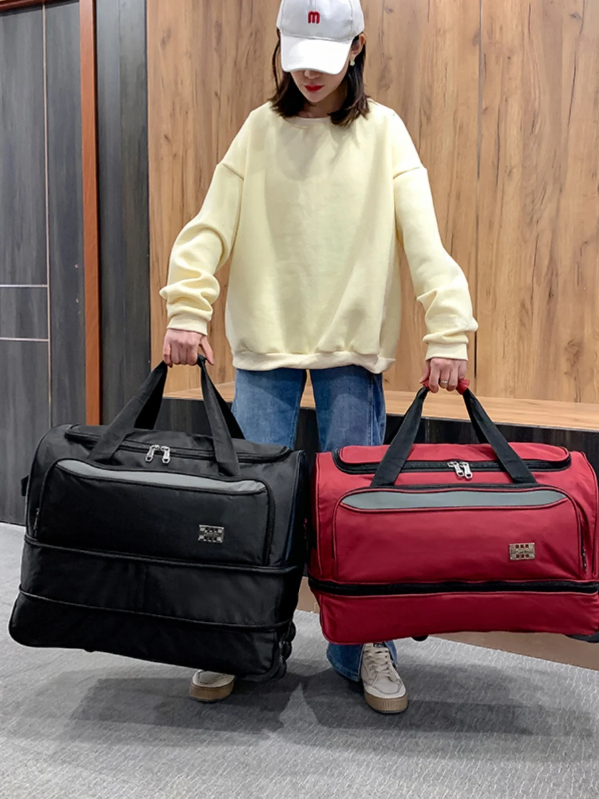 패셔너블한 스태킹 여행 가방 옥스포드 천 소재 지퍼 클로저 짧은 여행 방수 유니섹스 캐리온 수트케이스 가방