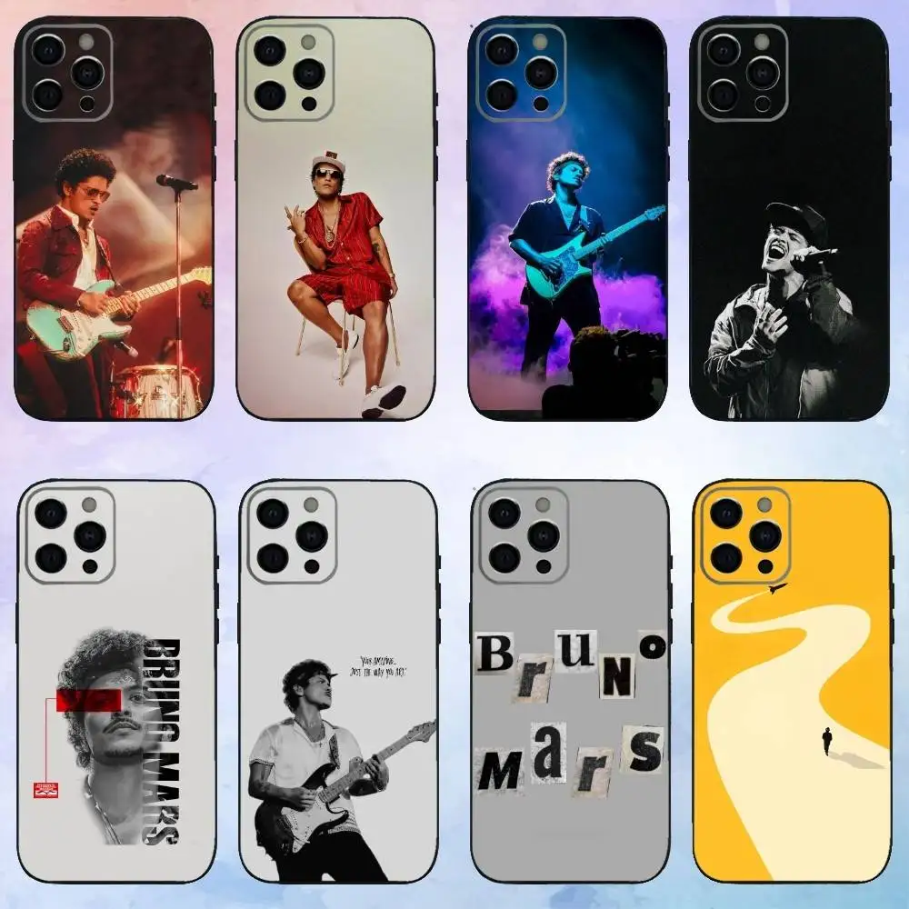 

Cool B-Bruno M-Mars Singer Phone Case For iPhone17,16,15,14,13,12,11 Plus,Pro Max Soft Black Cover