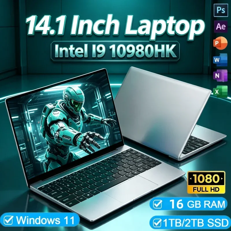 Multi‑Purpose 14.1in Laptop Intel Core I9‑10980HK Win11 32GB RAM 2TB SSD For Home Daily Use Social & Video Playback
