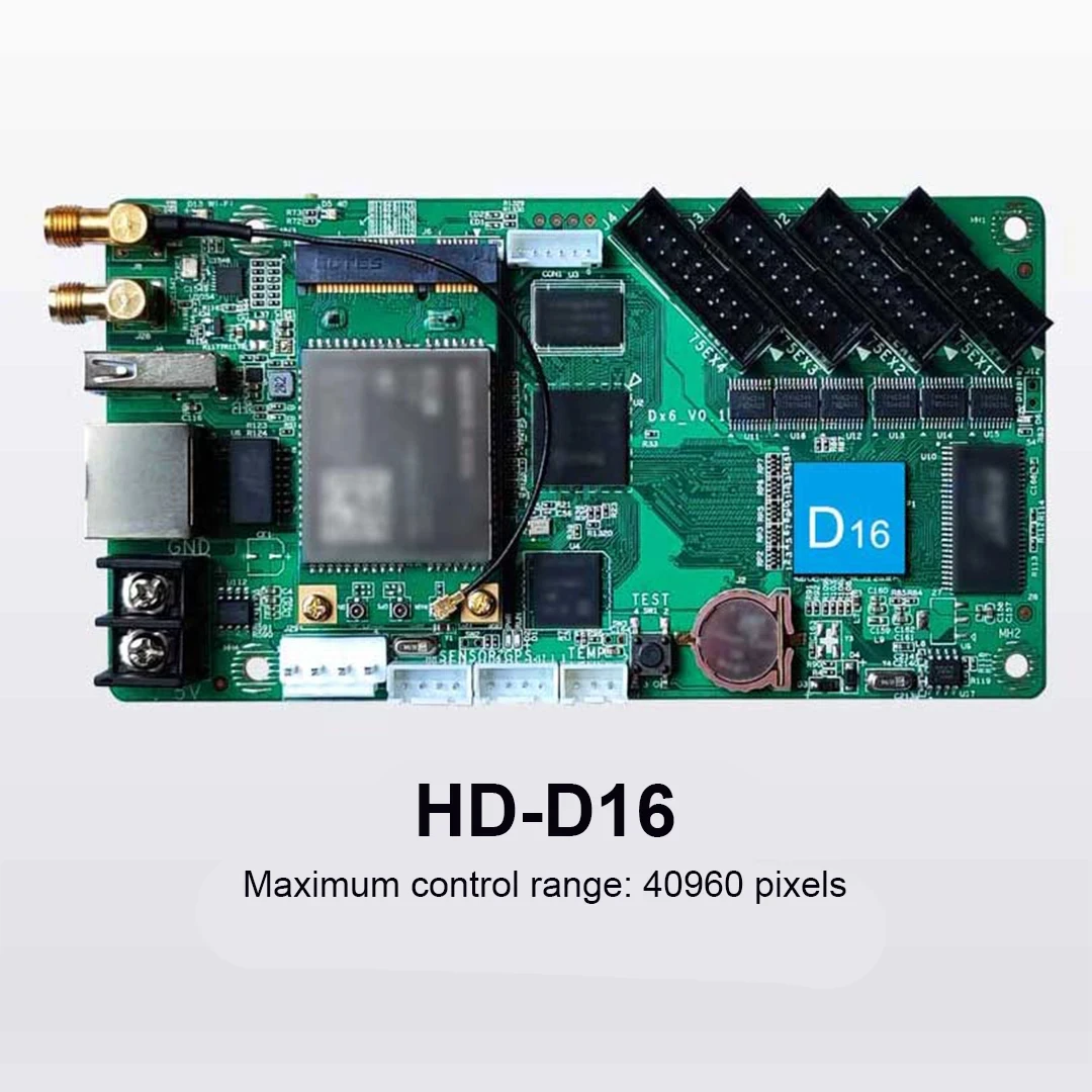 Grayscale HD-D16 Full Color LED Control Card Door Head Network Port USB Flash Drive Support 40000 Points
