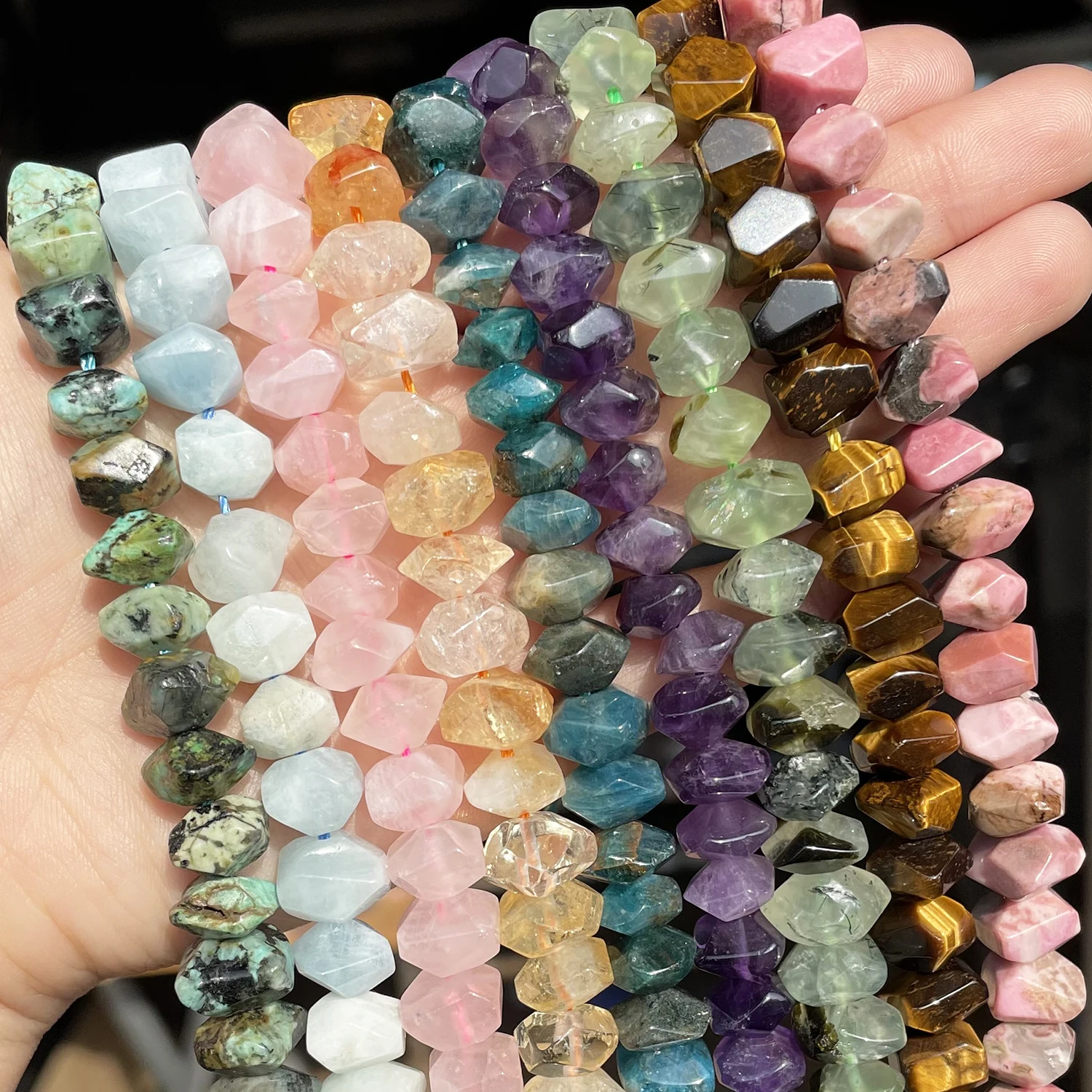 6x11mm A+Natural Irregular Apatite Jade Agate Crystal Lapis Lazuli Stone Beads For DIY Charm Bracelet Necklace Jewelry Making