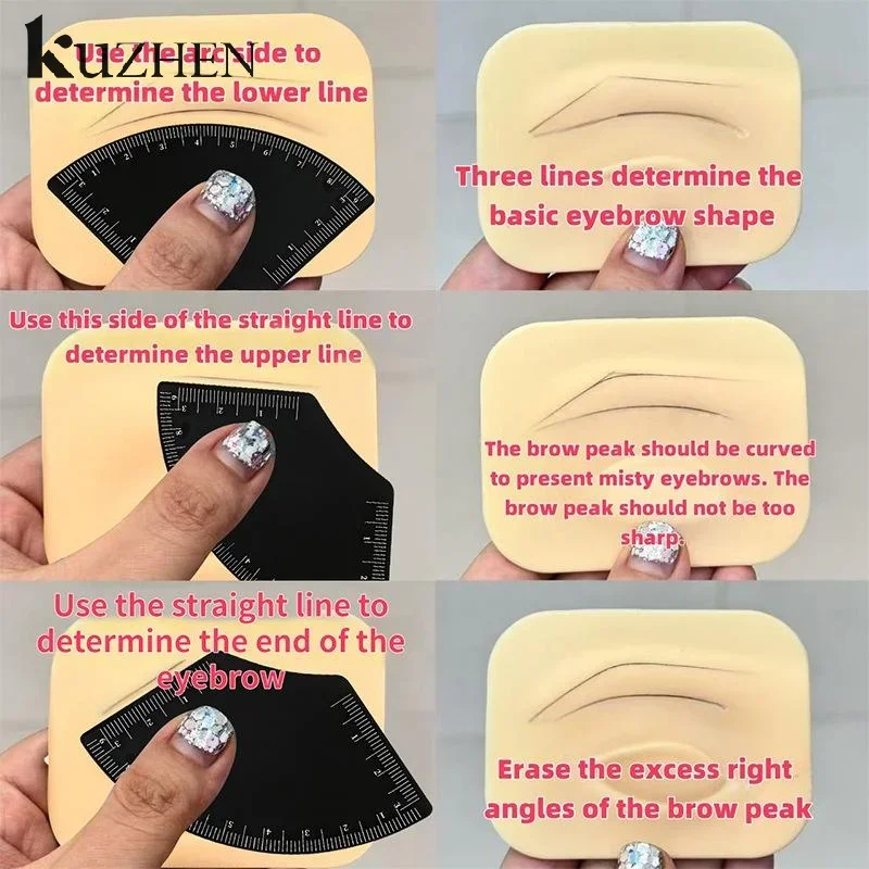 Snelle tekening wenkbrauw ontwerp liniaal microblading mapping tool vormgeven stencil permanente make-up tekening gids liniaal tattoo benodigdheden