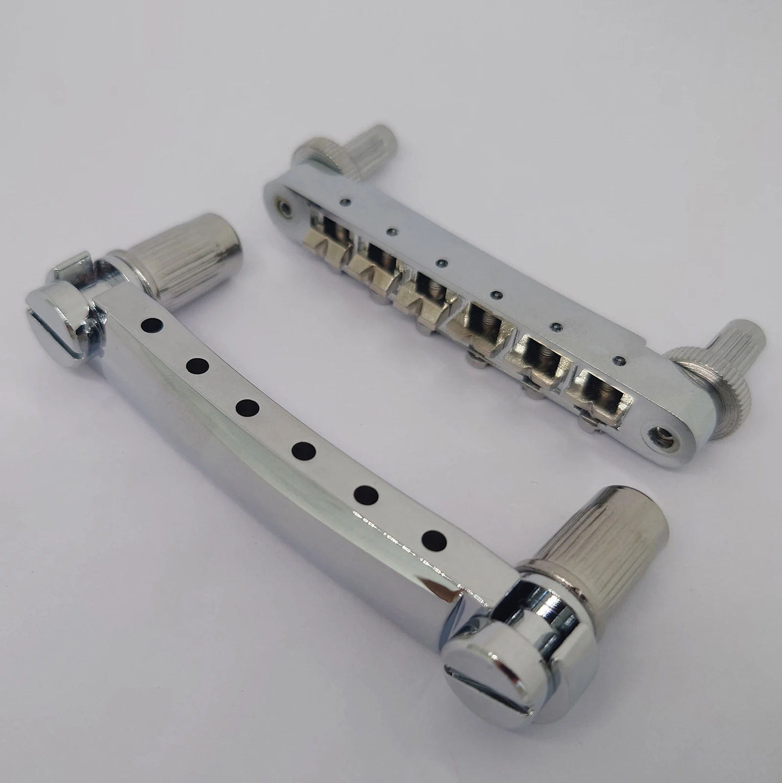 Guitar Fixed Saddle Bridge Tailpiece Set with ABR-1 Style Tune-O-Matic Bridge Chrome for ABR LP SG EPi Electric guitars