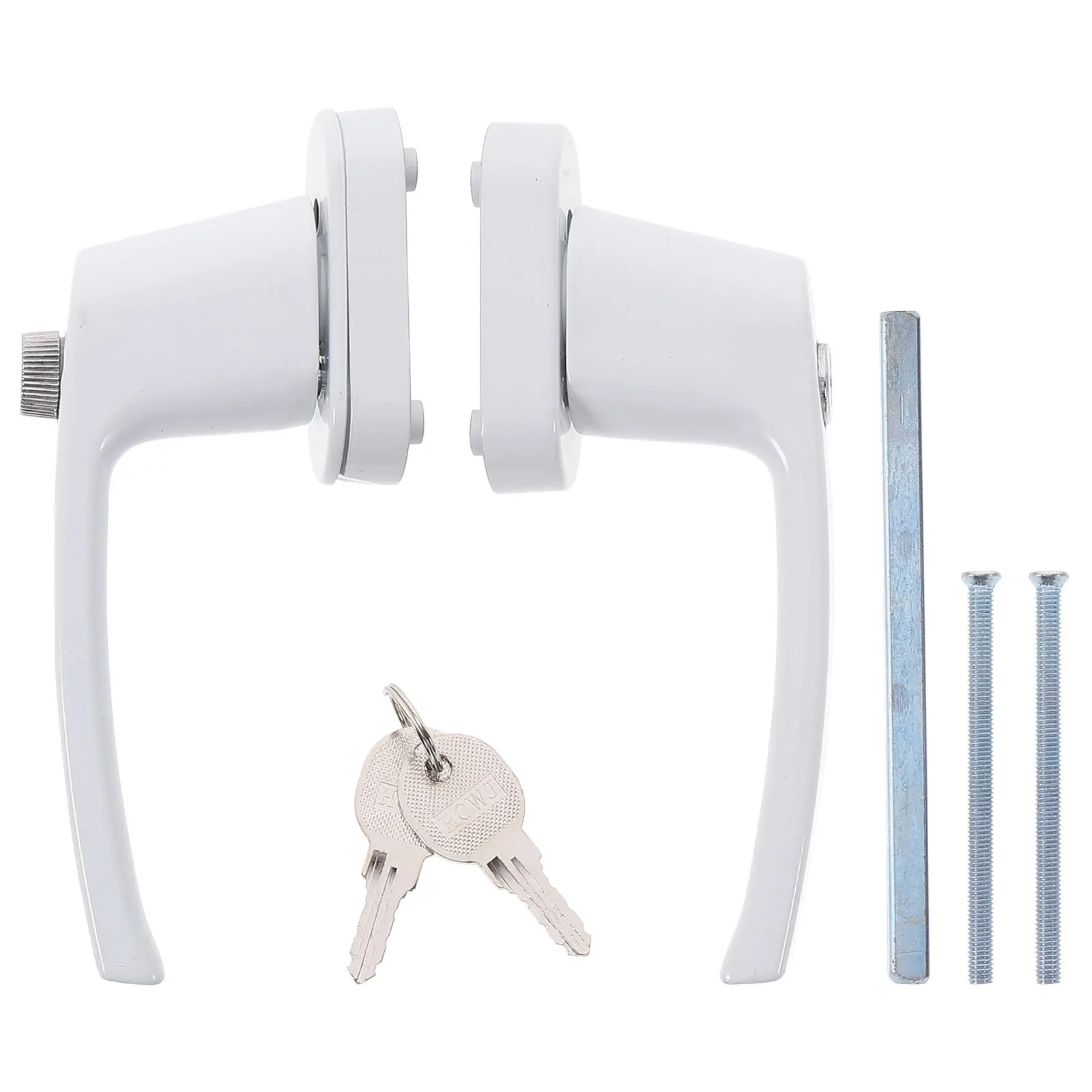 

Set of Two-End Plastic Door Lock Zinc Alloy Thickened Solid Lever Handle Separate Indoor Outdoor Keys Security Lock Window