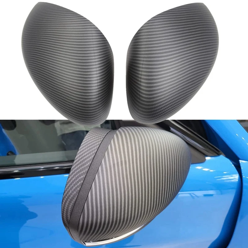 Rearview Mirror Cover For Ford Mustang Mach-E 2021+ Carbon Fibre Side Mirror Cover Trim Cap Exterior Accessories,Matte